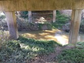 View looking eastwards under bridge